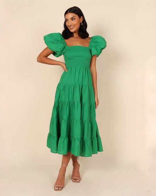 CIANA MIDI DRESS -GREEN