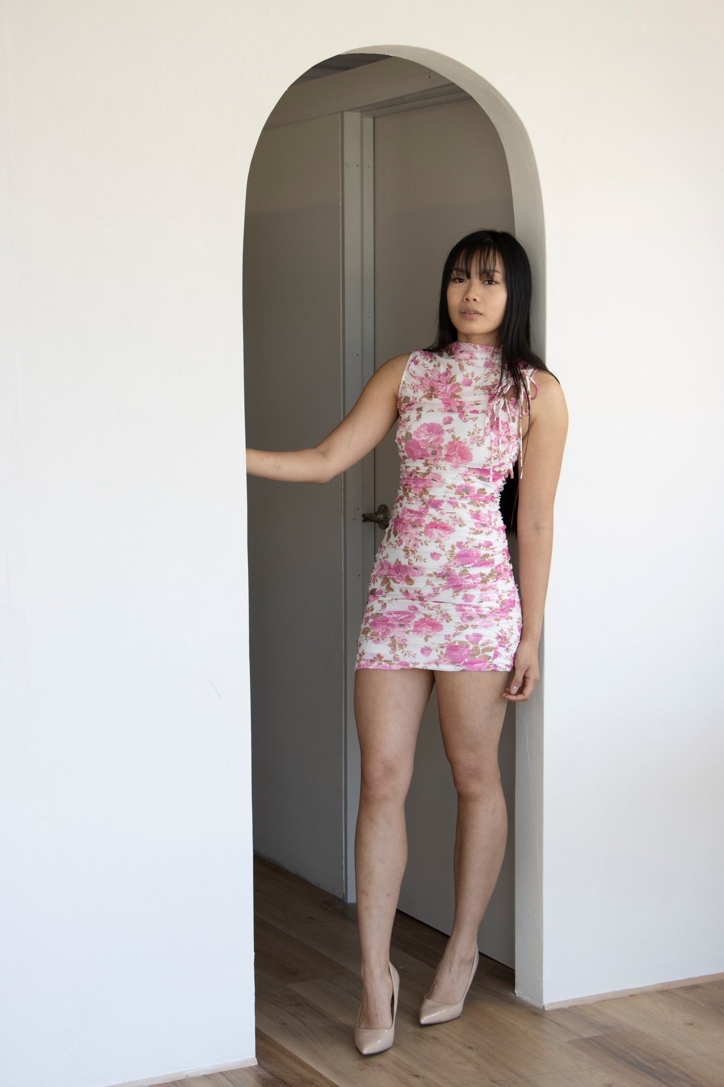 JOLENE MINI DRESS -PINK FLORAL