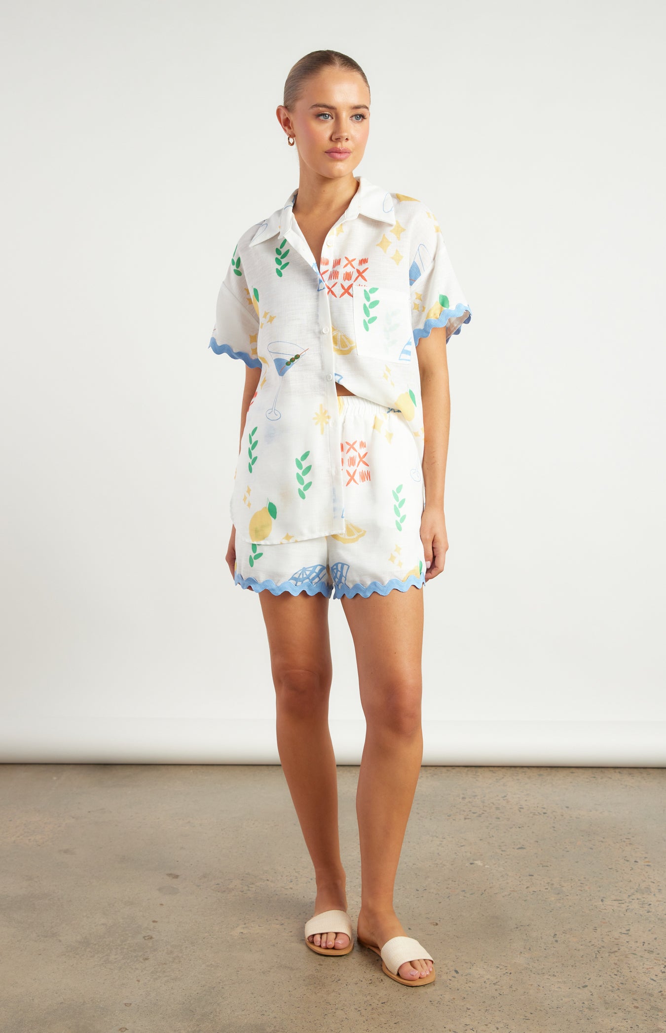 CAMELLIA SHIRT & SHORT SET -MULTI PRINT