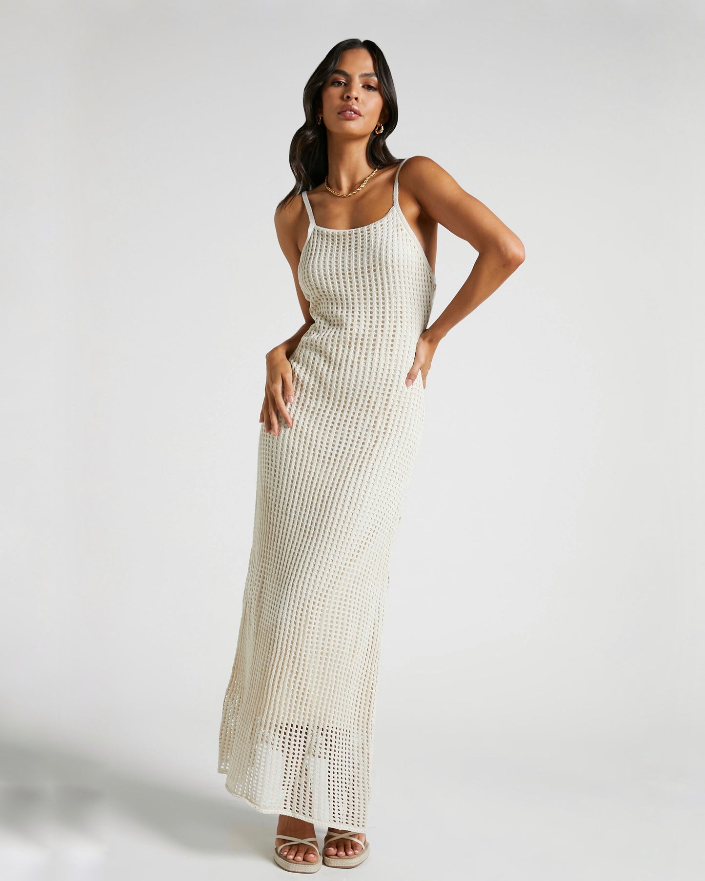 JERSEY MAXI DRESS -WHITE