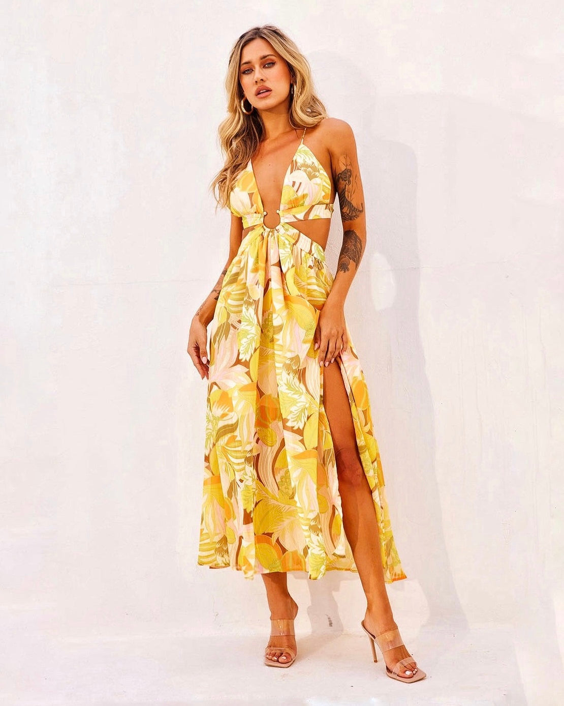 GODDESS MAXI DRESS -YELLOW