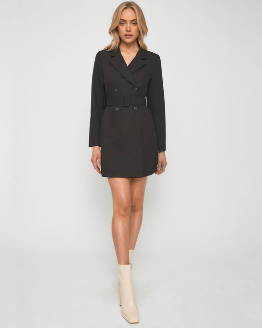 LONDON BLAZER DRESS -BLACK