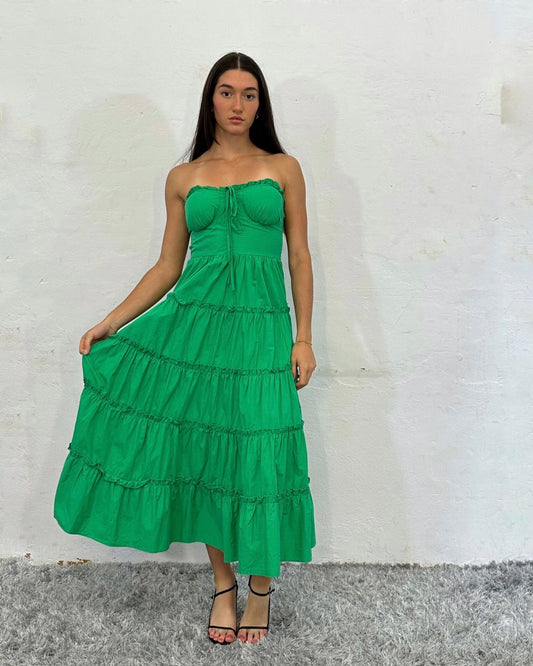 KARL MAXI DRESS -GREEN