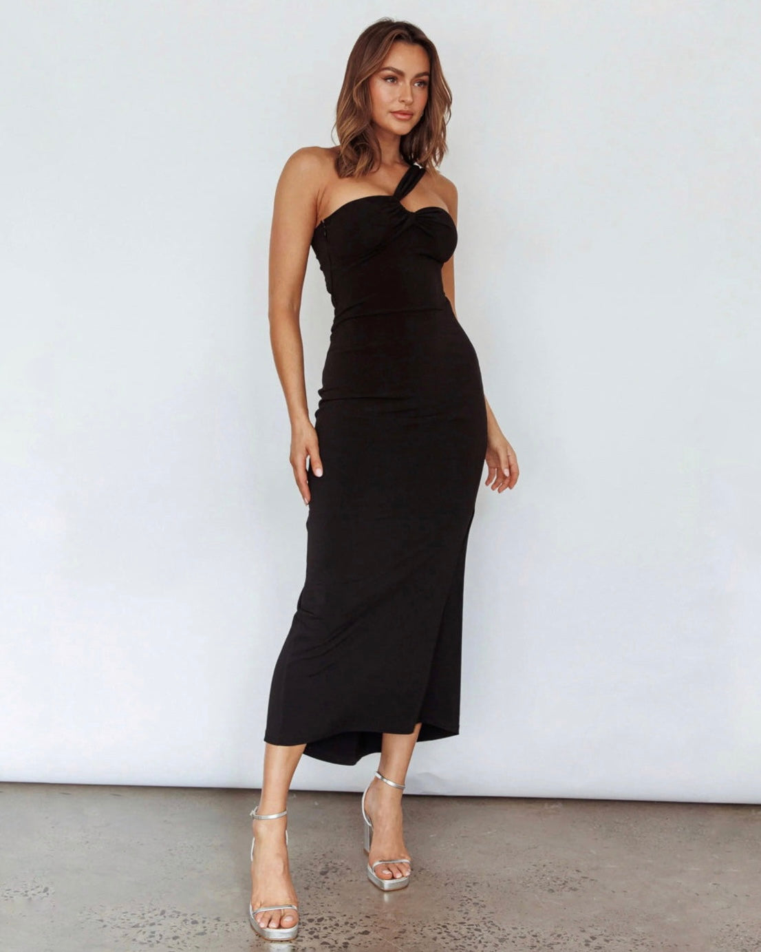 BACARDI MIDI DRESS -BLACK