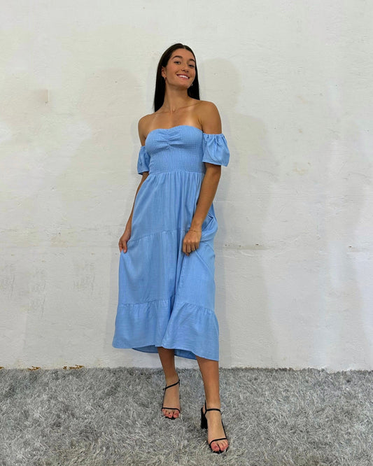 KOKI MIDI DRESS -BLUE