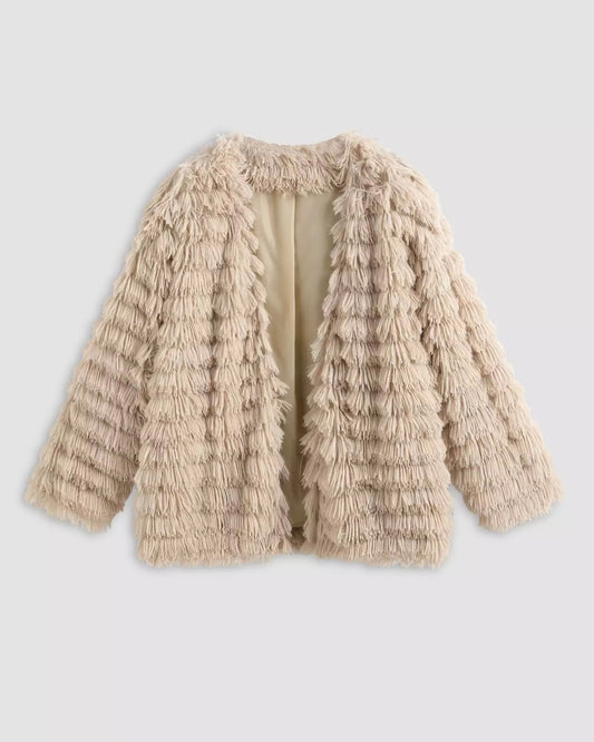 AROMA SHAGGY JACKET -BEIGE