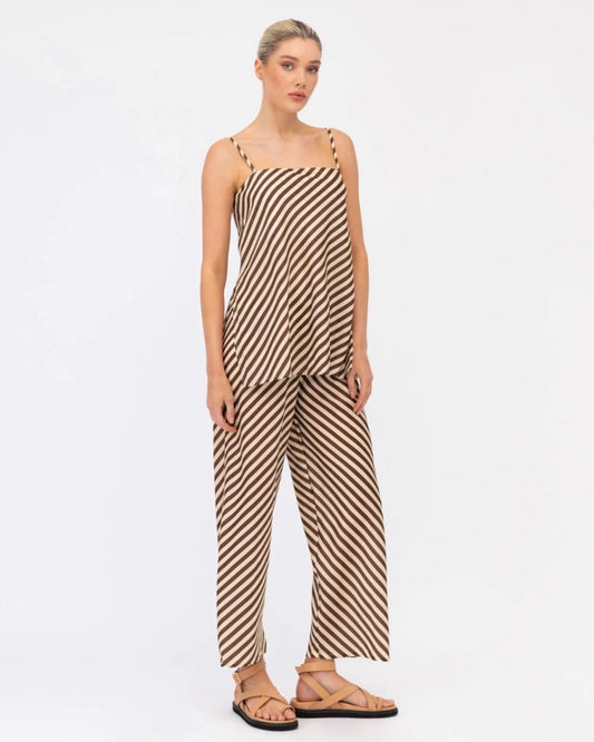 CAVERY TOP & PANT SET -CHOCOLATE STRIPE