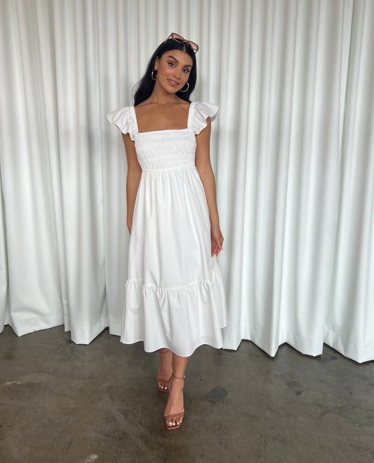 CALL ME BABY MAXI DRESS -WHITE