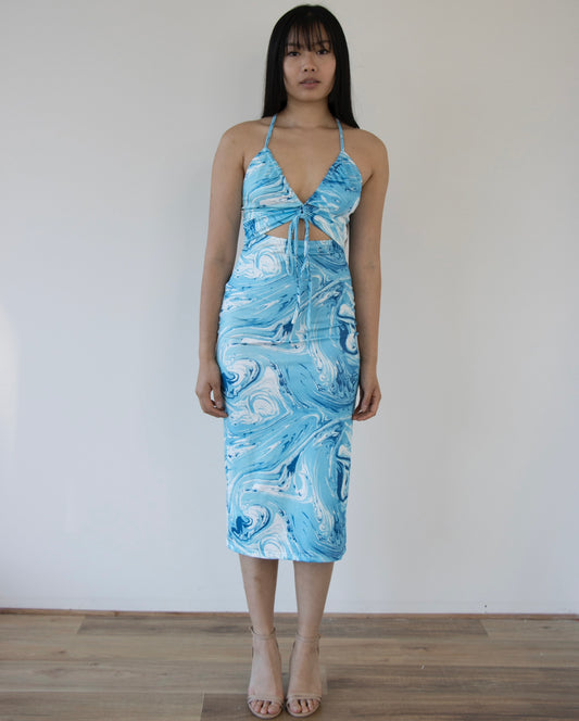 CLAIRA MIDI DRESS -BLUE