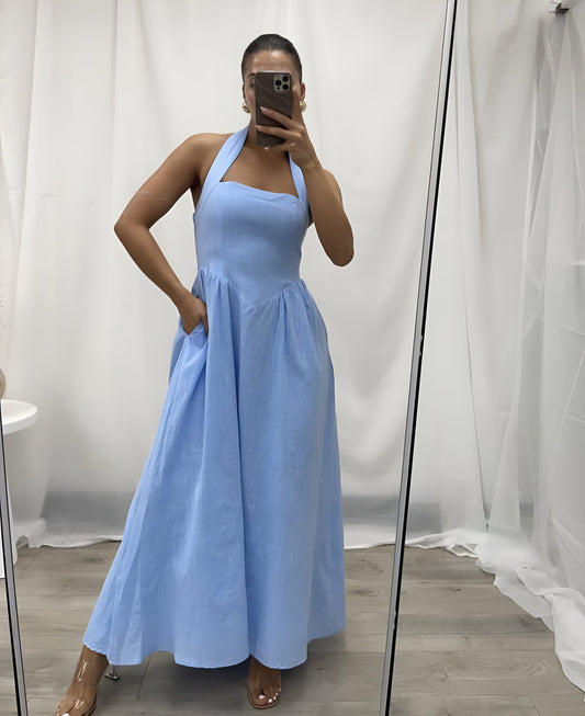 MURA MAXI DRESS -BLUE