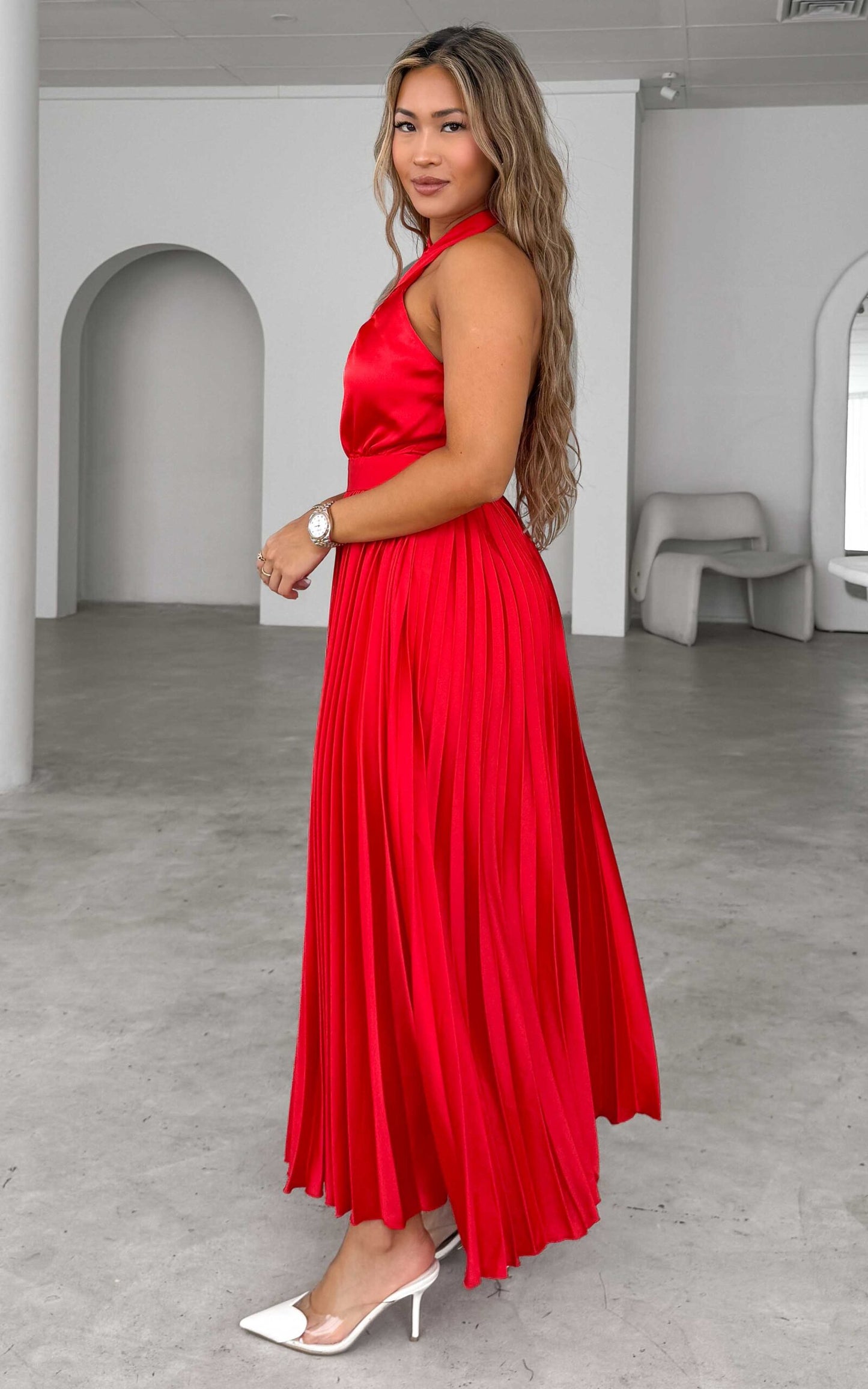 KENJI MAXI DRESS -RED