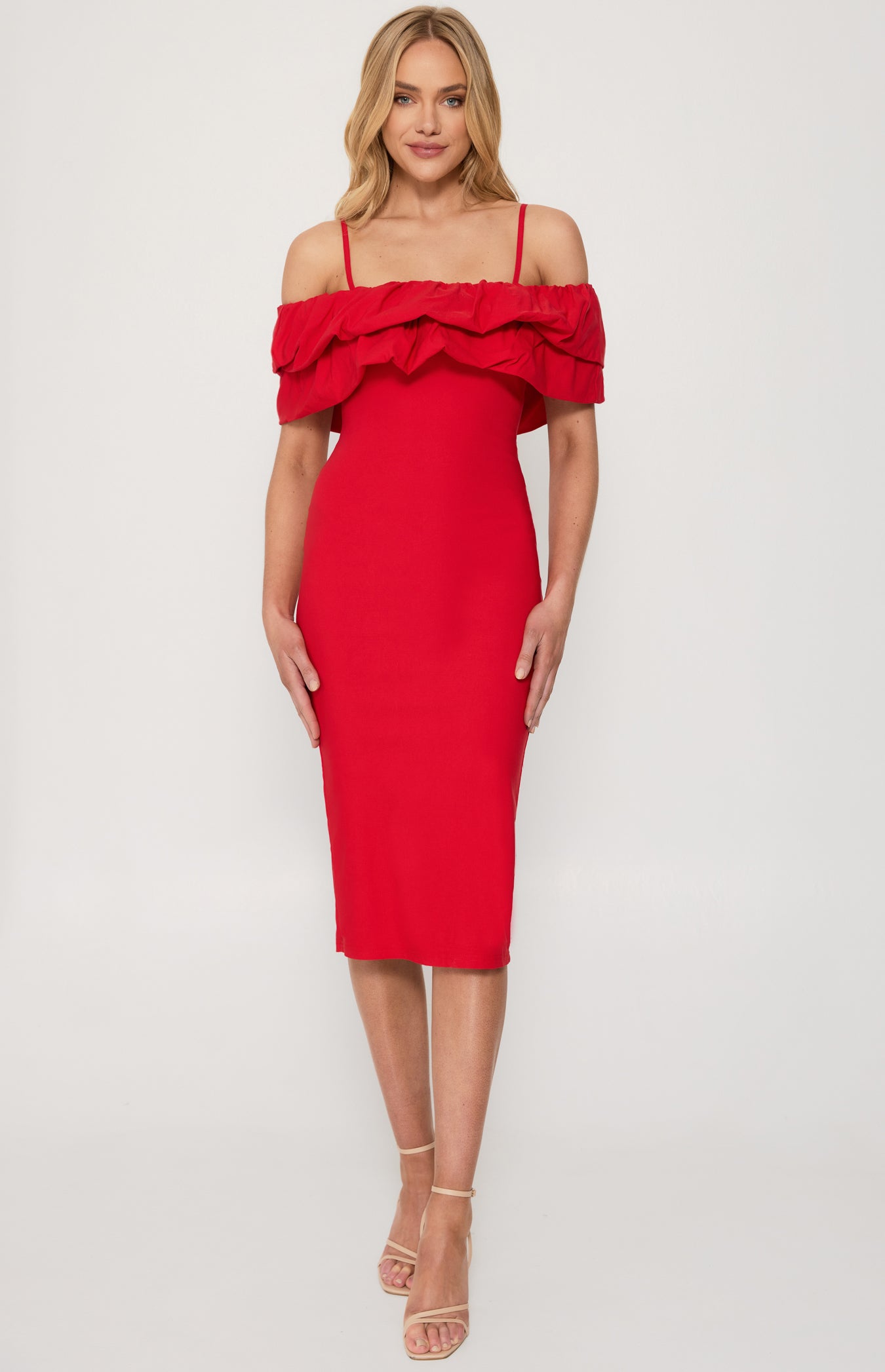 BETTY MIDI DRESS -RED