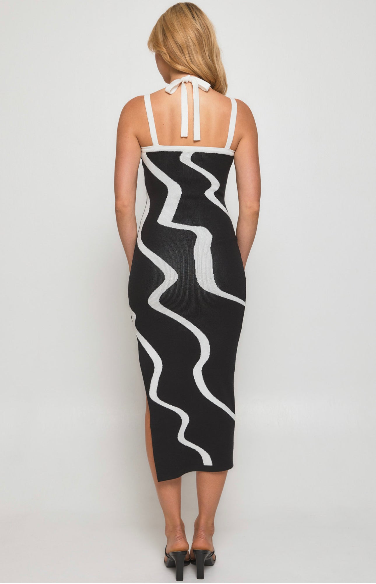 HEIDI MIDI DRESS-ABSTRACT PRINT